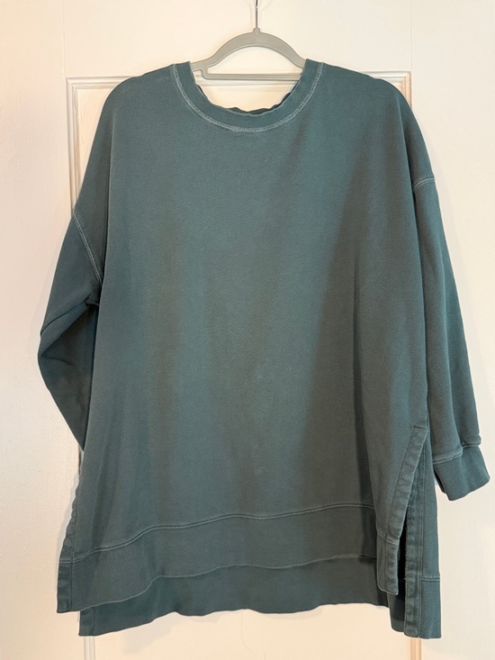 Old Navy Tops - Oversized Crewneck Sweatshirt in Teal Blue by Old Navy